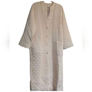 Christian Dior Vintage Quilted Housecoat  Robe • Pale Pink  L